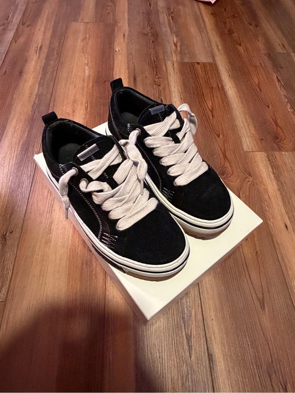 Black Suede Low-Top Sneakers with Cream Laces Represent Clo 9.5 MEN